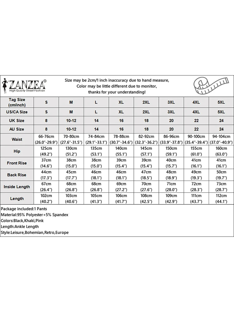 ZANZEA Street Fashion Women Wide Leg Pants Elastic High Waist Inverted Pleats Solid Trousers 2025 Spring Casual Commuting Slacks