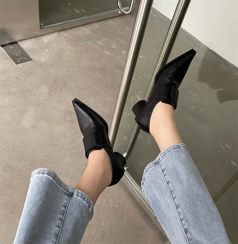 Leather Heels Shoes
