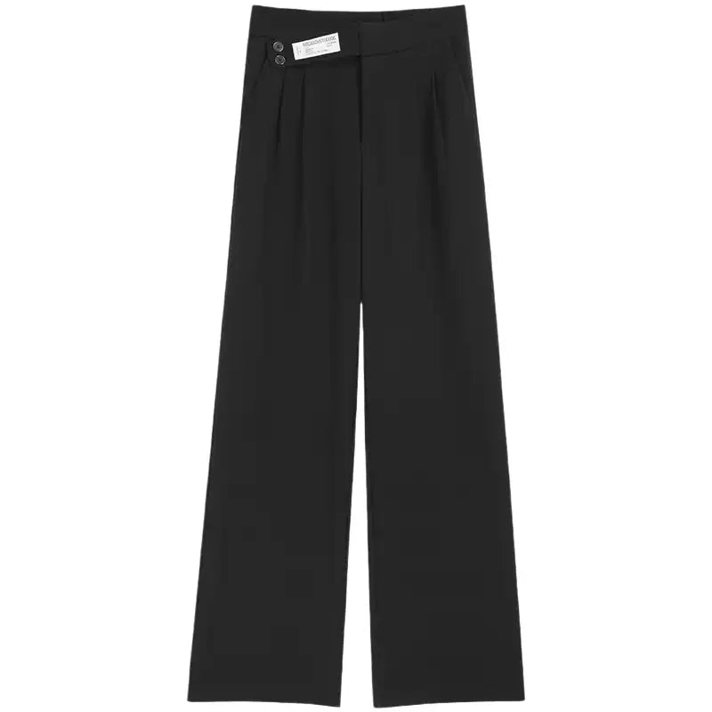 Women's High-waisted Draped Casual Slimming Trousers Bells Bottoms 2022 New Style Loose-fit Straight-leg Pants