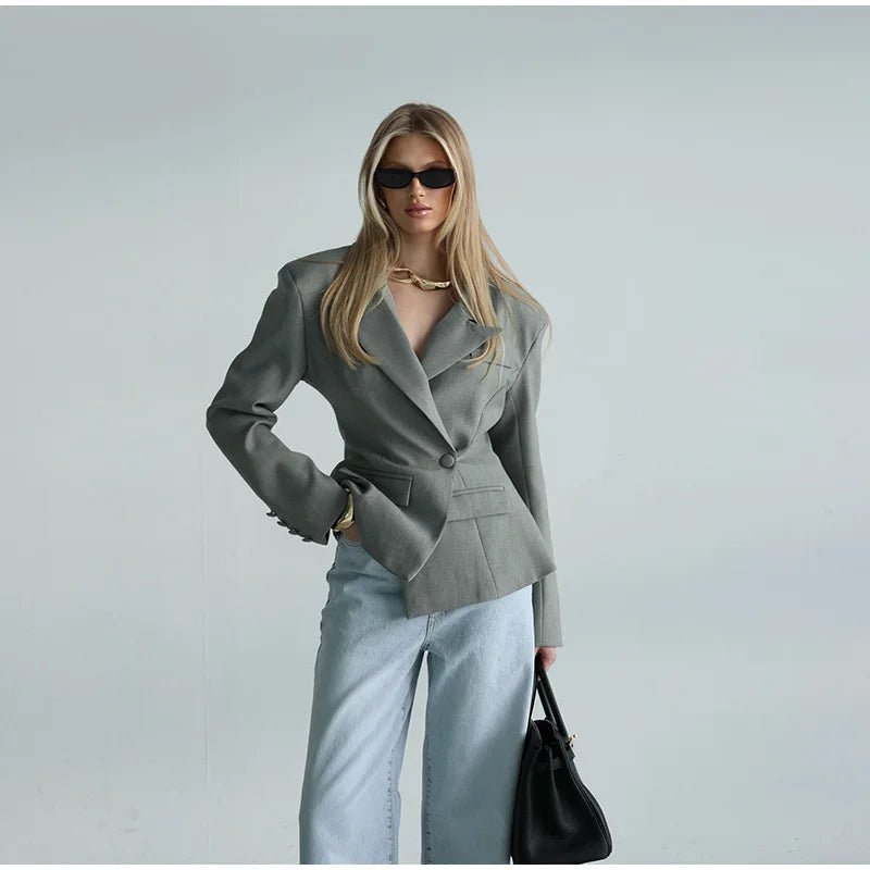 Striped V-neck Jackets