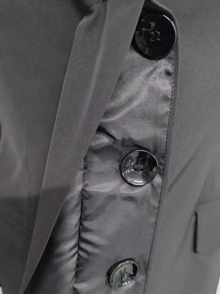 Black Long Blazer Long Sleeve Loose Fit Jacket