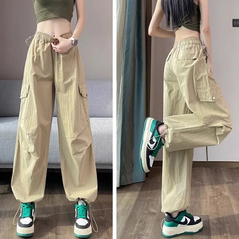 High Waisted Cargo Pants Oversized  Straight Leg