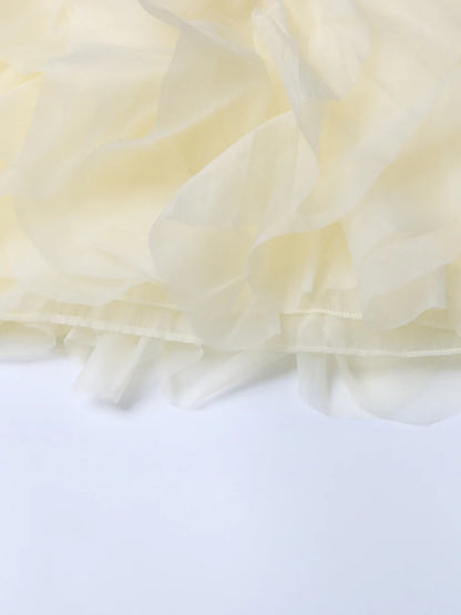 Vintage Patchwork Ruffle Shirt O Neck Lantern -Long Sleeve