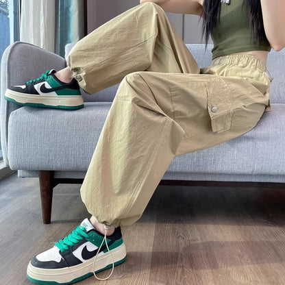 High Waisted Cargo Pants Oversized  Straight Leg
