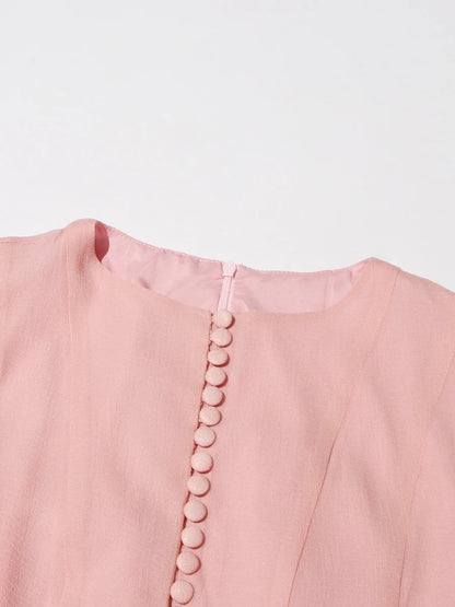 Slimming Dresses -  Long Sleeve High Waist Patchwork Ruffles