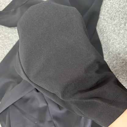 Women Fashion Suit Pants Lady Breathable Baggy High Waist Wide Leg Trousers Lady Straight Leg Gray Classic Office Long Pants