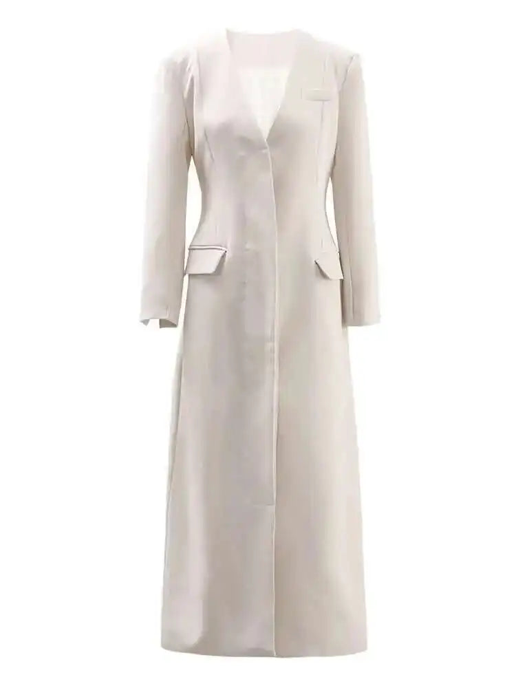 Black Long Blazer Long Sleeve Loose Fit Jacket