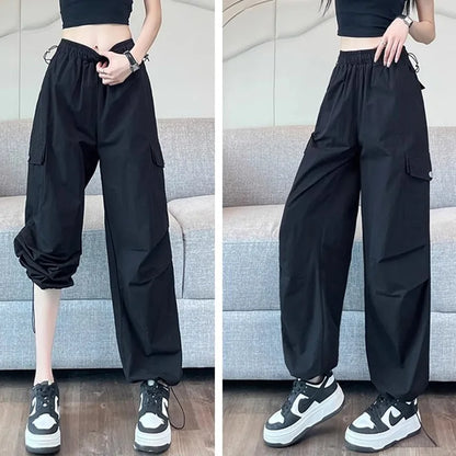 High Waisted Cargo Pants Oversized  Straight Leg